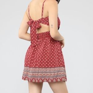 Red pattern dress